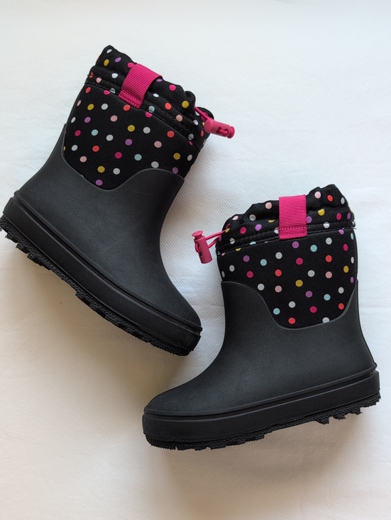 Cat & Jack Other - Cat & Jack Toddler Girls Black Multi Color Polka Dot Rain Boots 10